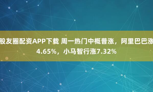 股友圈配资APP下载 周一热门中概普涨，阿里巴巴涨4.65%，小马智行涨7.32%